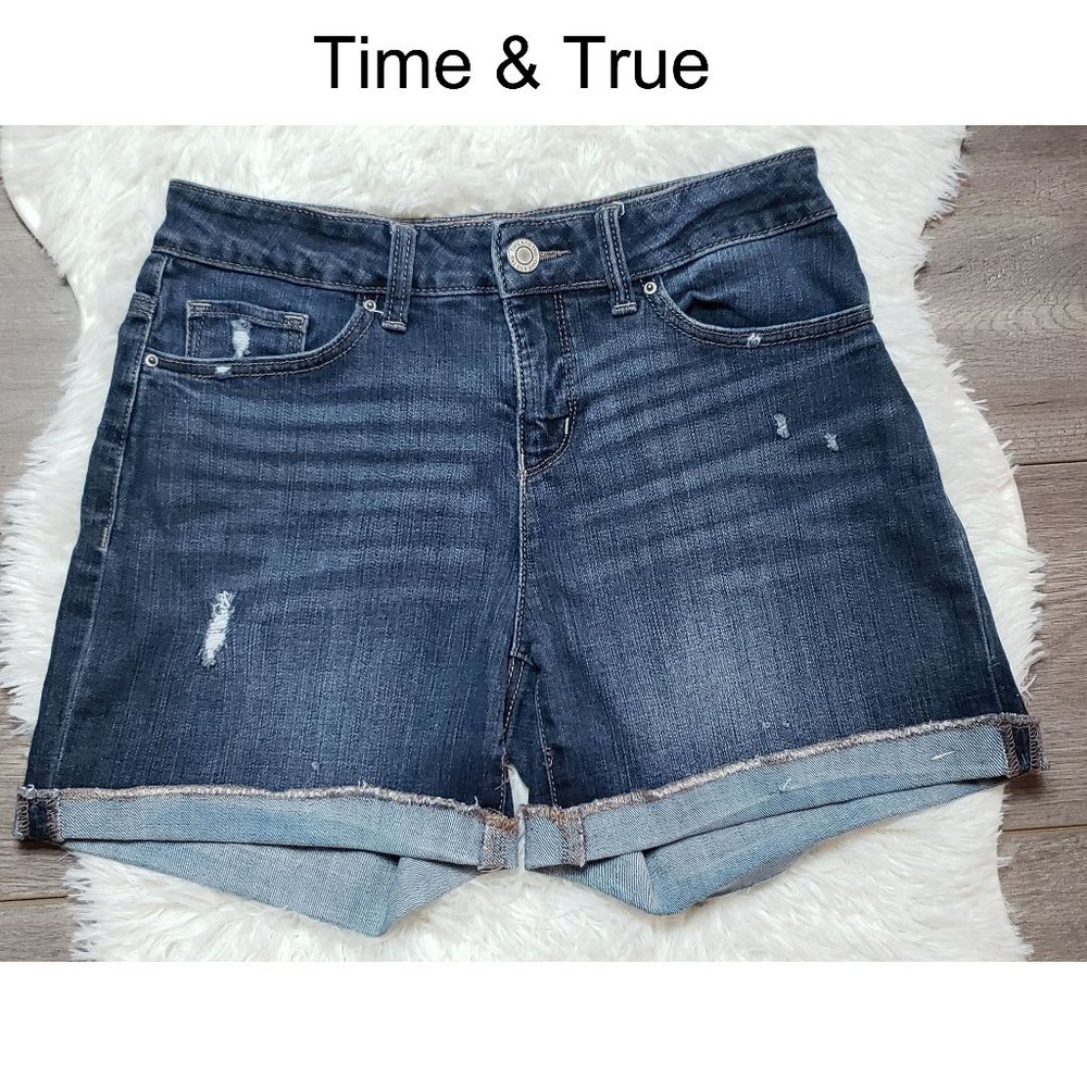 🌼Time & True Jean Shorts Sz 4 Mid Rise